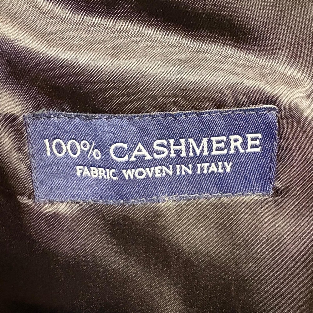 Vintage Ralph Lauren Chaps Mens Black 100% Italian Cashmere Overcoat Size 46R - Picture 8 of 12